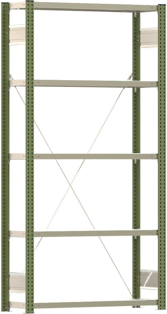 Fachbodenregal BERT - Breite: 100,5 cm - Tiefe: 30 cm - Höhe: 200 cm - 5 Böden - Grundregal