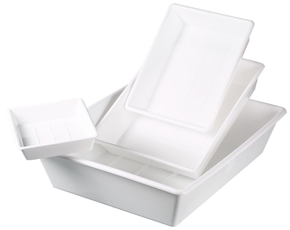 Laborschalen-4er Set PP, best. aus: 1x0,5 l, 1x1,5l, 1x3 l, 1x10 l, weiß