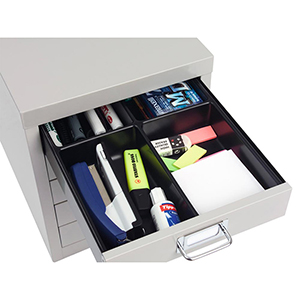 Einteilungsmaterial für Büro-Schubladenschränke, Trennwände für DIN A4, 4 Fächer, 51 mm hoch