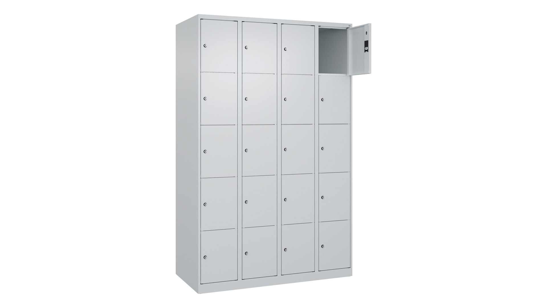 Fächerschrank, Breite 120 cm, Höhe 185 cm, Tiefe 50 cm, 20 Fächer