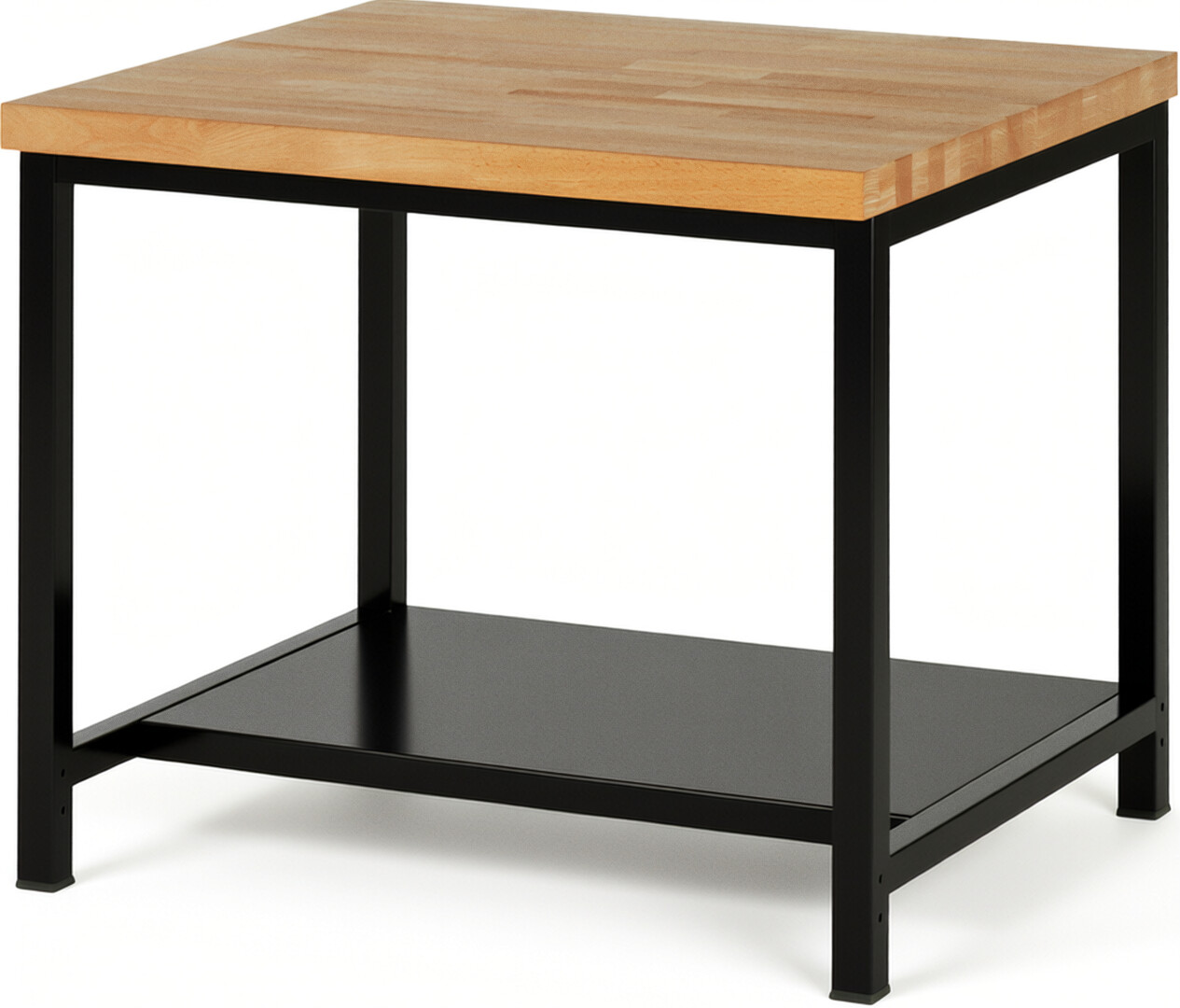 RAU Werkbank schwarz - Breite 100 cm - Tiefe 90 cm - Höhe 84 cm - Buche-Massiv Arbeitsplatte 40 mm