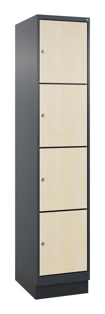 Fächerschrank mit MDF Türen, Breite 40 cm, Höhe 195 cm, Tiefe 50 cm, 4 Fächer