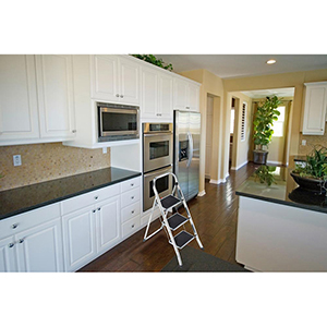 Trittleiter, Klapptritt, 3 Stufen, klappbar, BxTxH 470x50x1160 mm, Traglast, 150 kg, Gewicht 4,6 kg