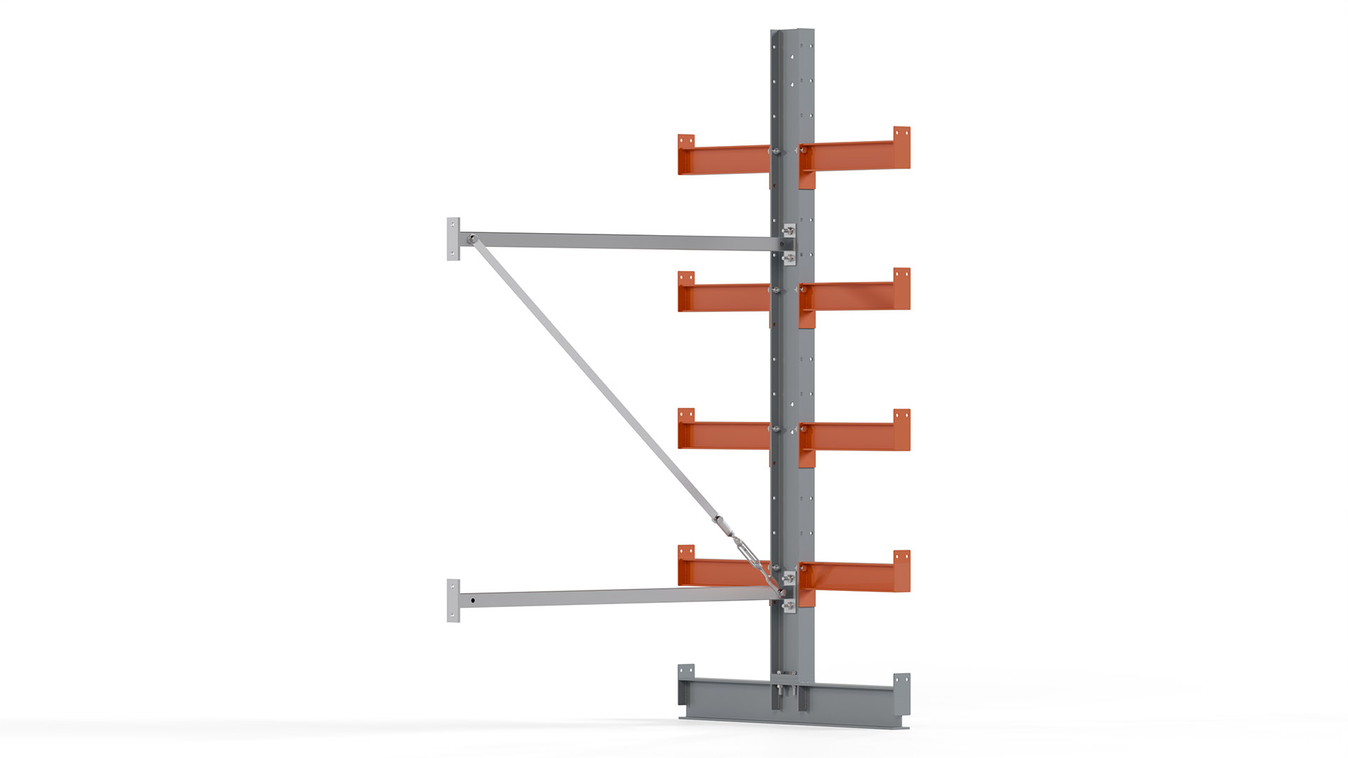 Kragarmregal KARL basic - Anbaufeld - Breite: 100 cm - Höhe: 200 cm - Tiefe: 92 cm - Traglast je Arm: 1100 kg - doppelseitig