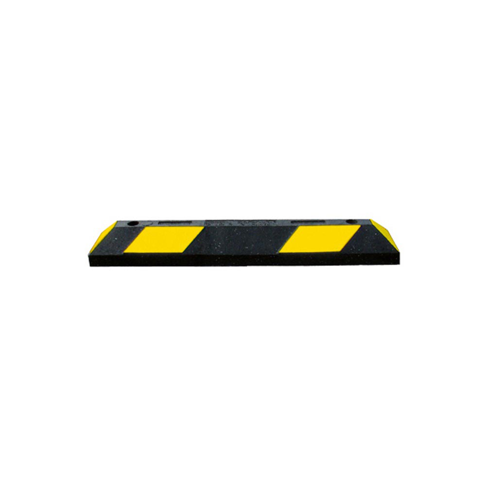Parkplatzbegrenzer Farbe schwarz-Gelb-Ausf. Recy.-Gummi mit Reflektorstreifen, inkl. Dübelmaterial LxBxH 1800x150x100 mm,