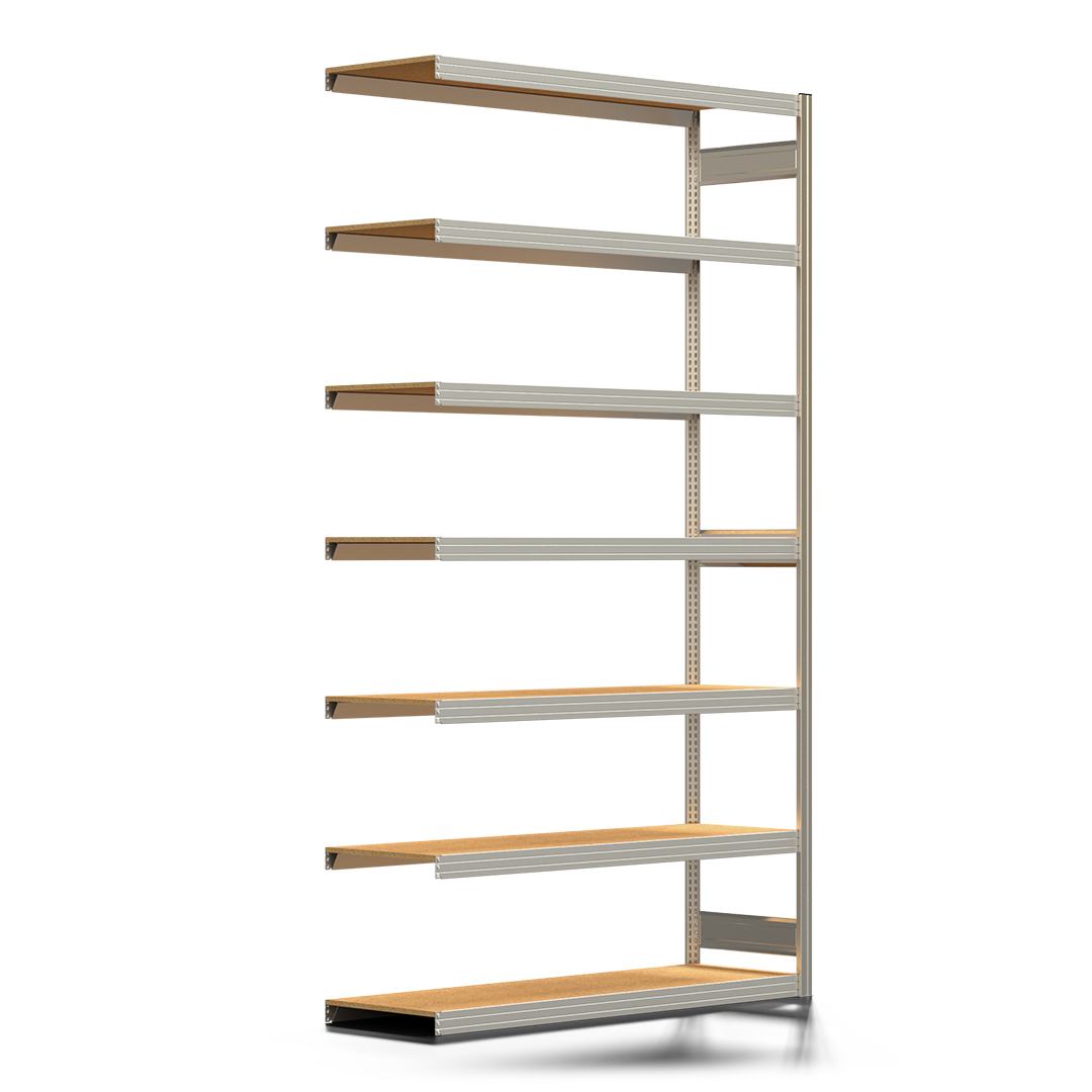 Fachbodenregal BERT - Breite: 169,5 cm - Tiefe: 50 cm - Höhe: 300 cm - 7 Böden - Anbauregal