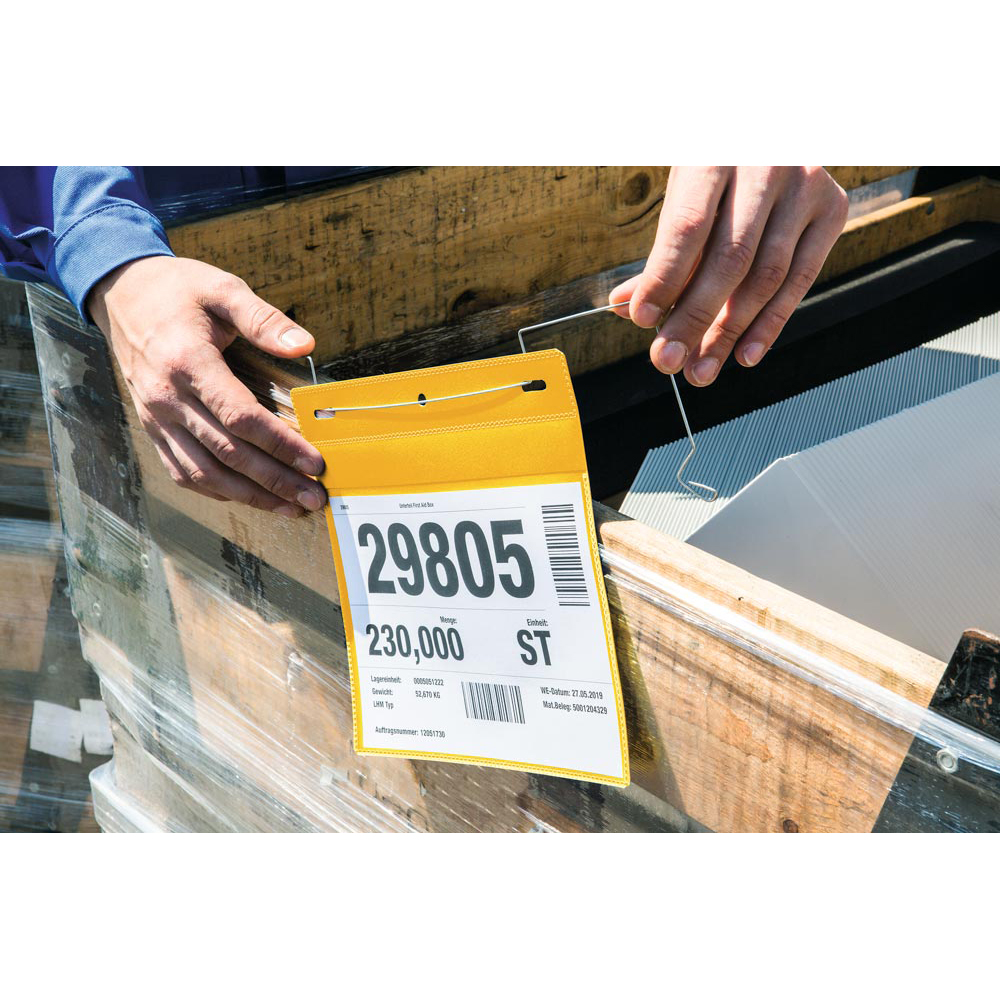 Drahtbügeltasche, DIN A5 quer, gelb,  BxH 210x148 mm, VE 50 Stück