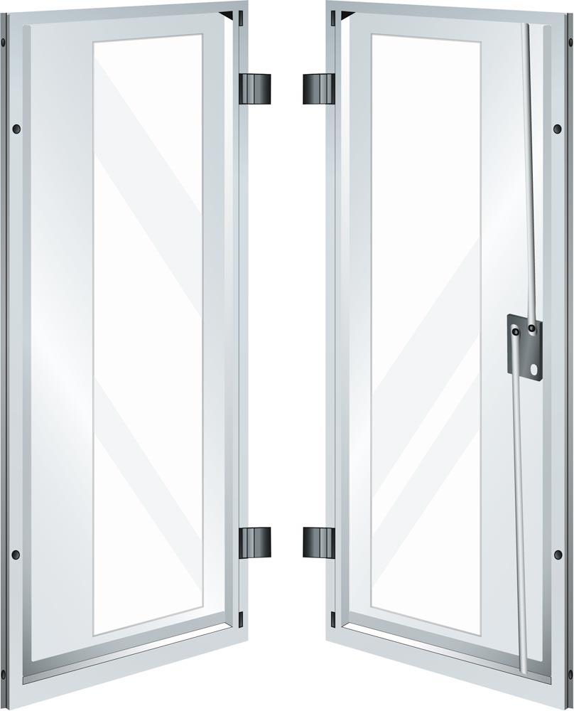 Sichtfensterflügeltüren für Aufsatzschrankgehäuse BxH 1023x1000 mm