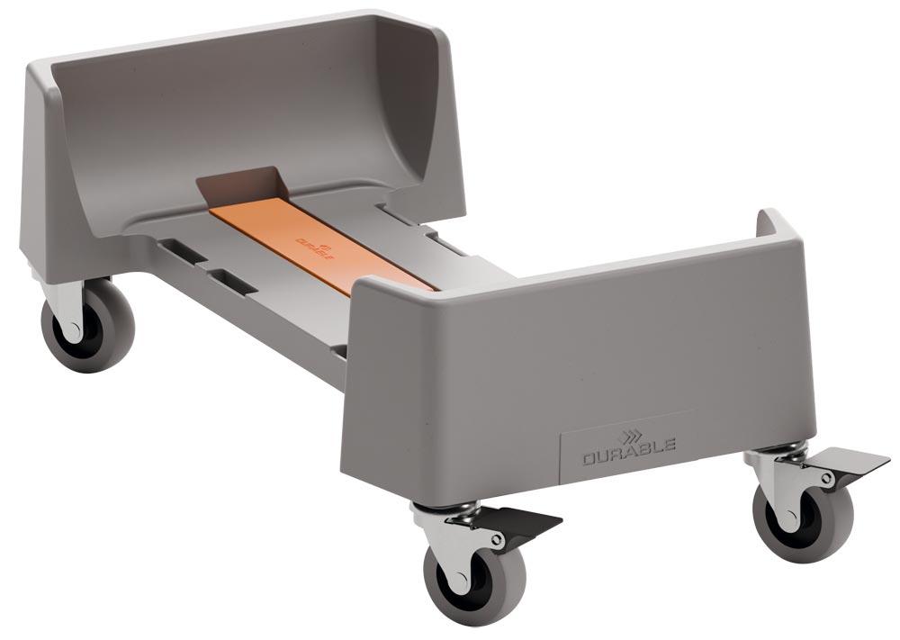 Fahrwagen aus recyceltem PP, für Abfallbehälter mit Volumen 60 l, 4 Lenkrollen, Traglast 80 kg