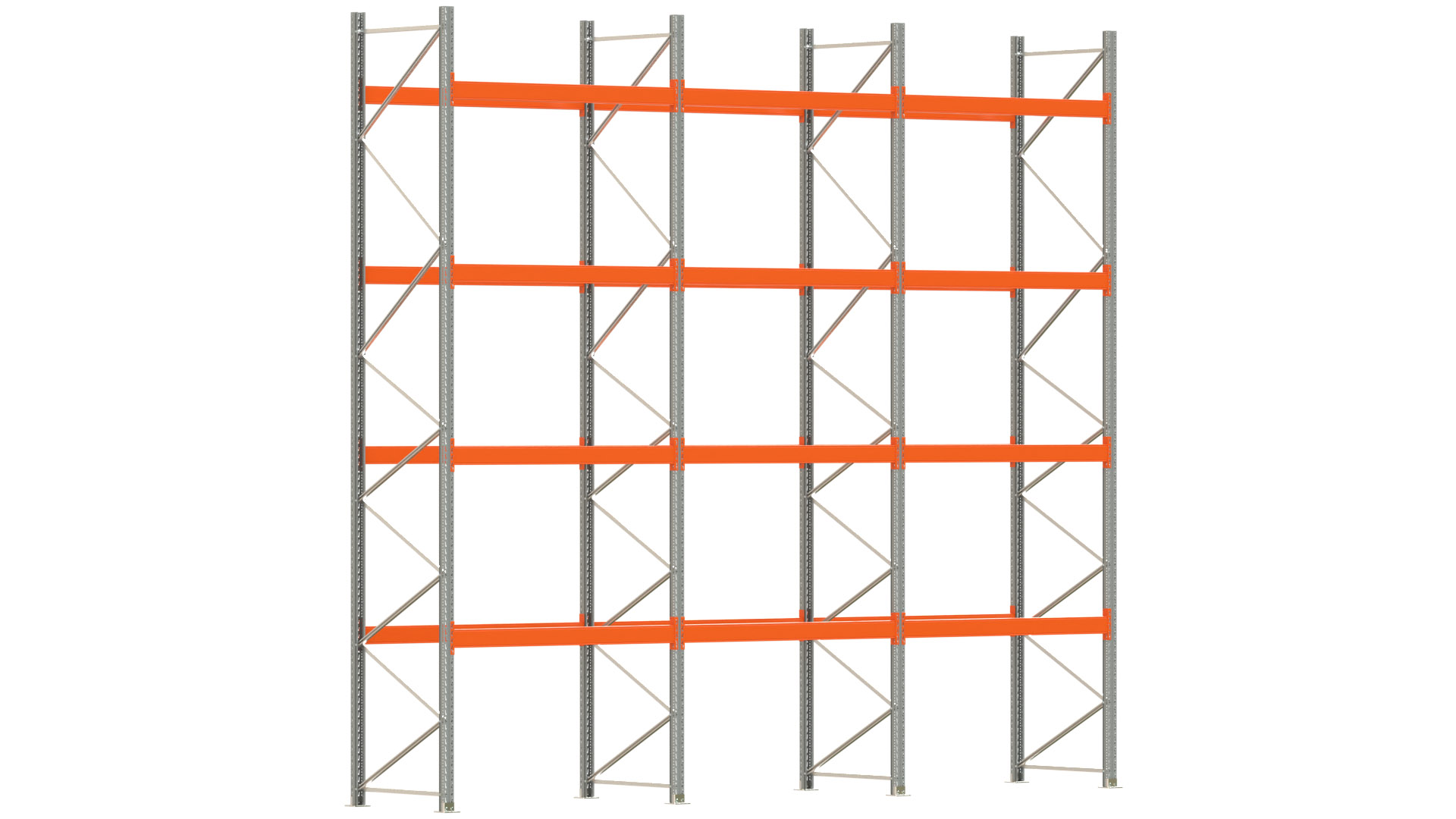 Palettenregal ARTUS - Breite 604 cm - Höhe 550 cm - Tiefe 110 cm - Fachlast 3000 kg - 30 Palettenstellplätze