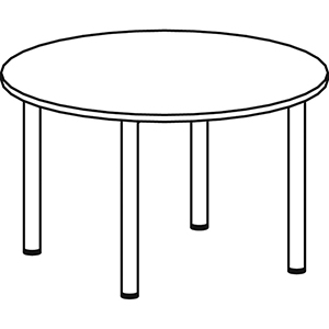 Konferenztisch, Durchm.xH 1200x720 mm, Rund, 4-Fuß-Gestell, Platten-/Gestellfarbe buche/anthrazit