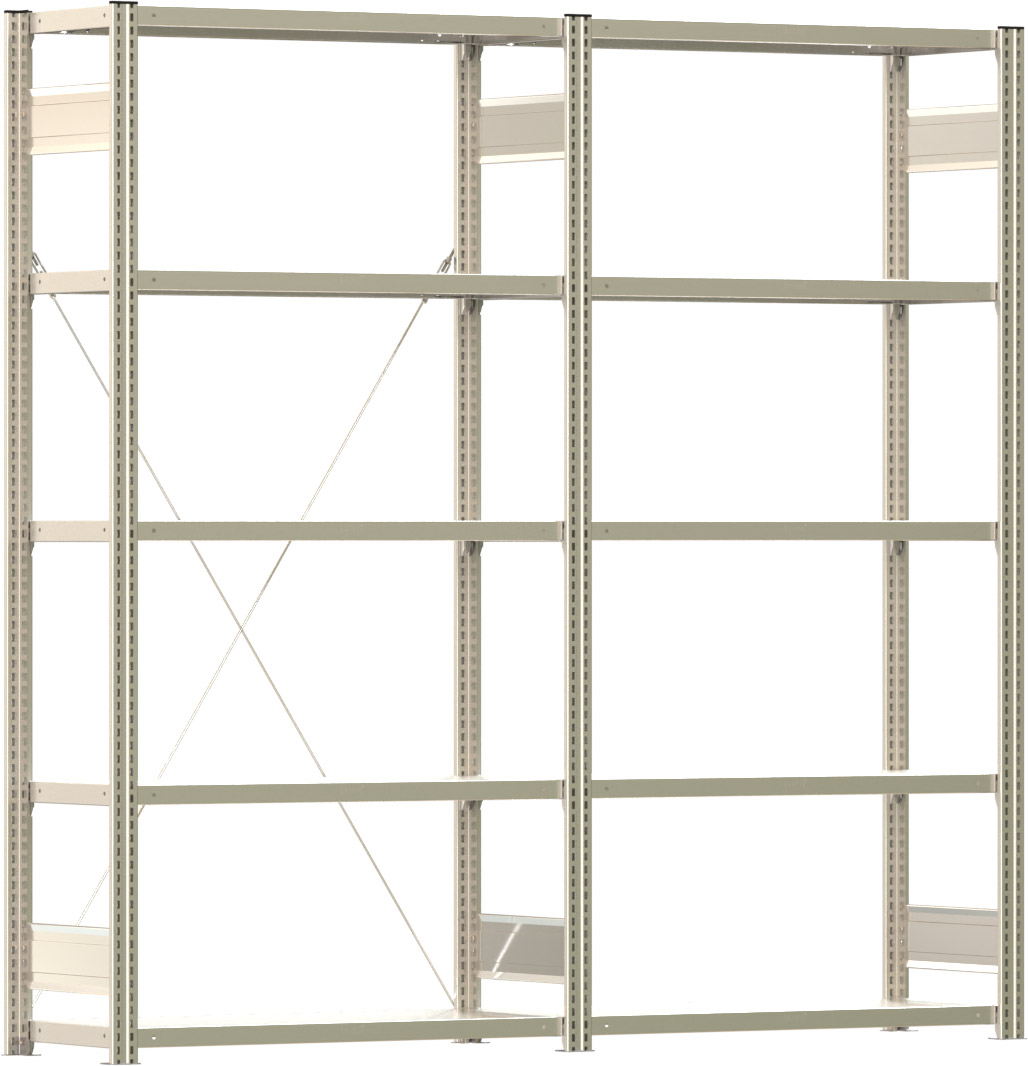 Fachbodenregal BERT - Breite: 201 cm - Tiefe: 40 cm - Höhe: 200 cm - 10 Böden - Regalreihe