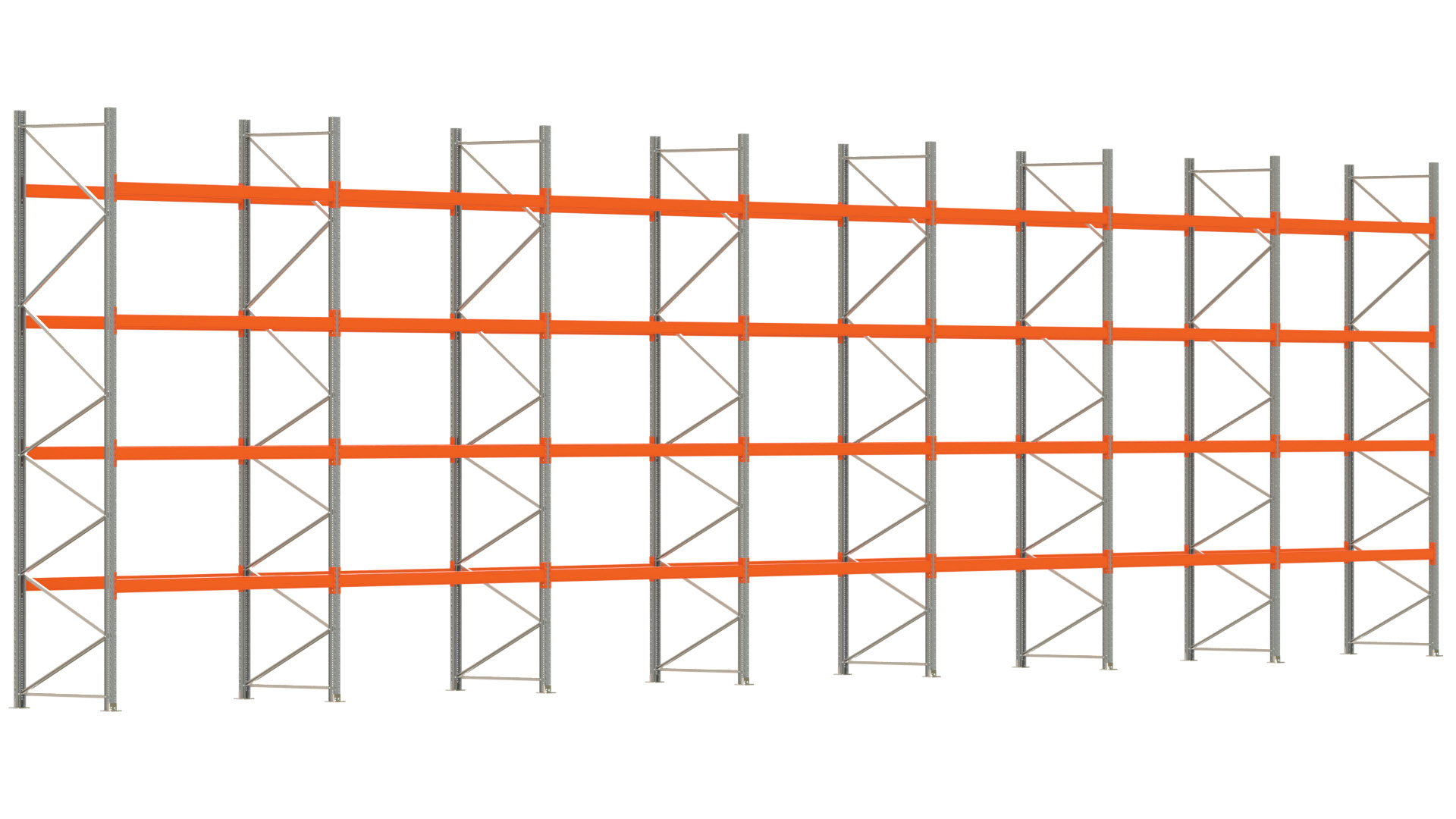 Palettenregal ARTUS - Breite 1958 cm - Höhe 500 cm - Tiefe 110 cm - Fachlast 2250 kg - 105 Palettenstellplätze