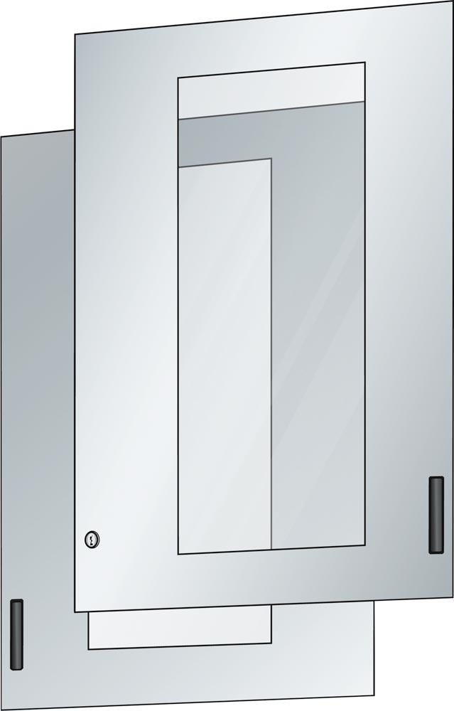 Sichtfensterschiebetüren für Aufsatzschrankgehäuse BxH 1023x1000 mm
