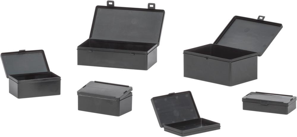 ESD-Scharnierdose, LxBxH 225x125x60 mm, Farbe schwarz