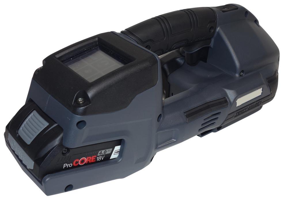 Akku-Umreifungsgerät, Komfort, LxBxH 367x152x138 mm, 400-4500 N, Li-Ion-Akku 18 V/4,0 Ah, für 19 mm Bandbreite, PP/PET