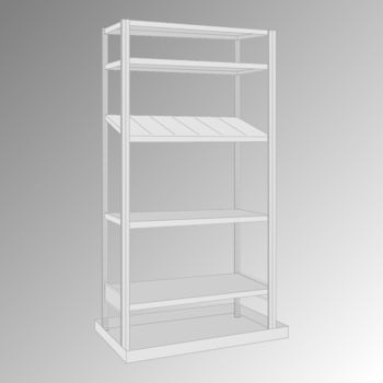 Ladenregal, Verkaufsregal, Fachbodenregal mit Auffangwanne