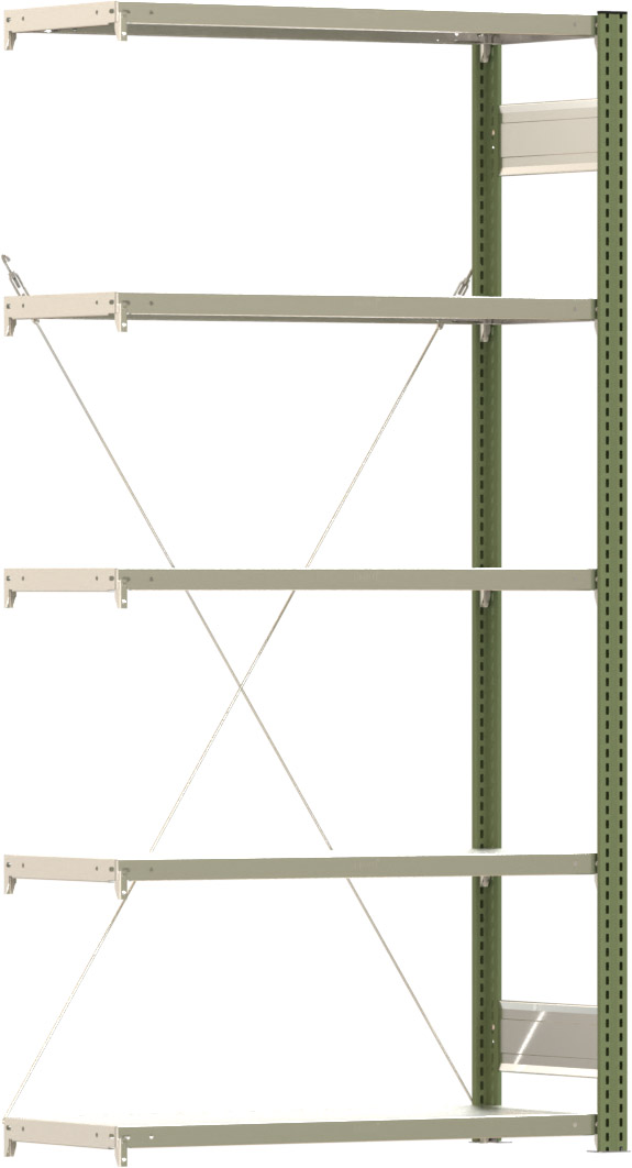 Fachbodenregal BERT - Breite: 100,5 cm - Tiefe: 40 cm - Höhe: 200 cm - 5 Böden - Anbauregal