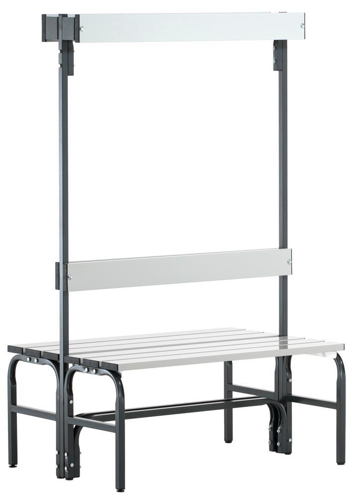 Garderobenbank, doppelseitig, Breite 101,5 cm, Höhe 165 cm, Tiefe 72,5 cm