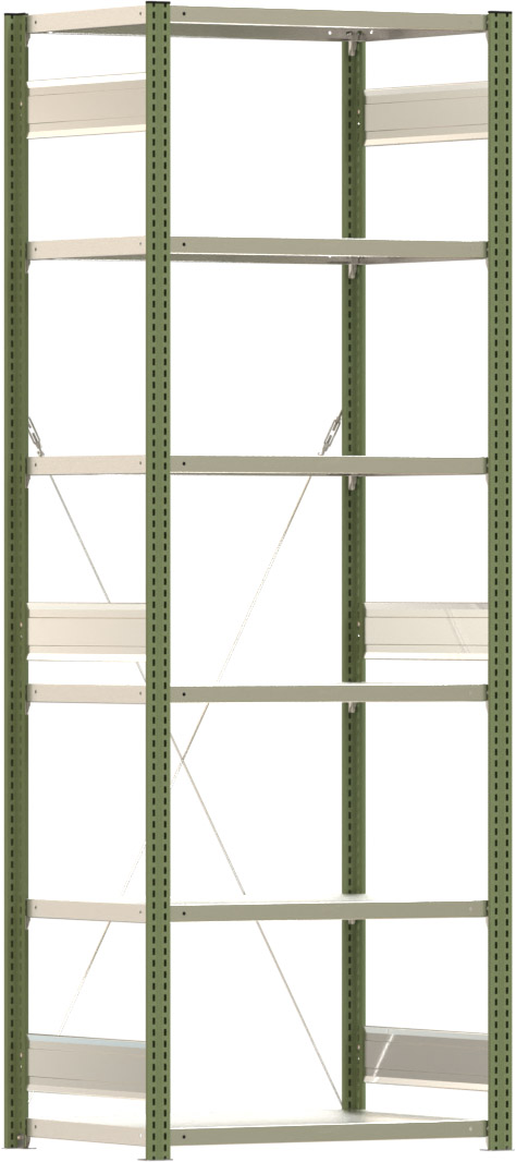 Fachbodenregal BERT - Breite: 87,5 cm - Tiefe: 60 cm - Höhe: 250 cm - 6 Böden - Grundregal