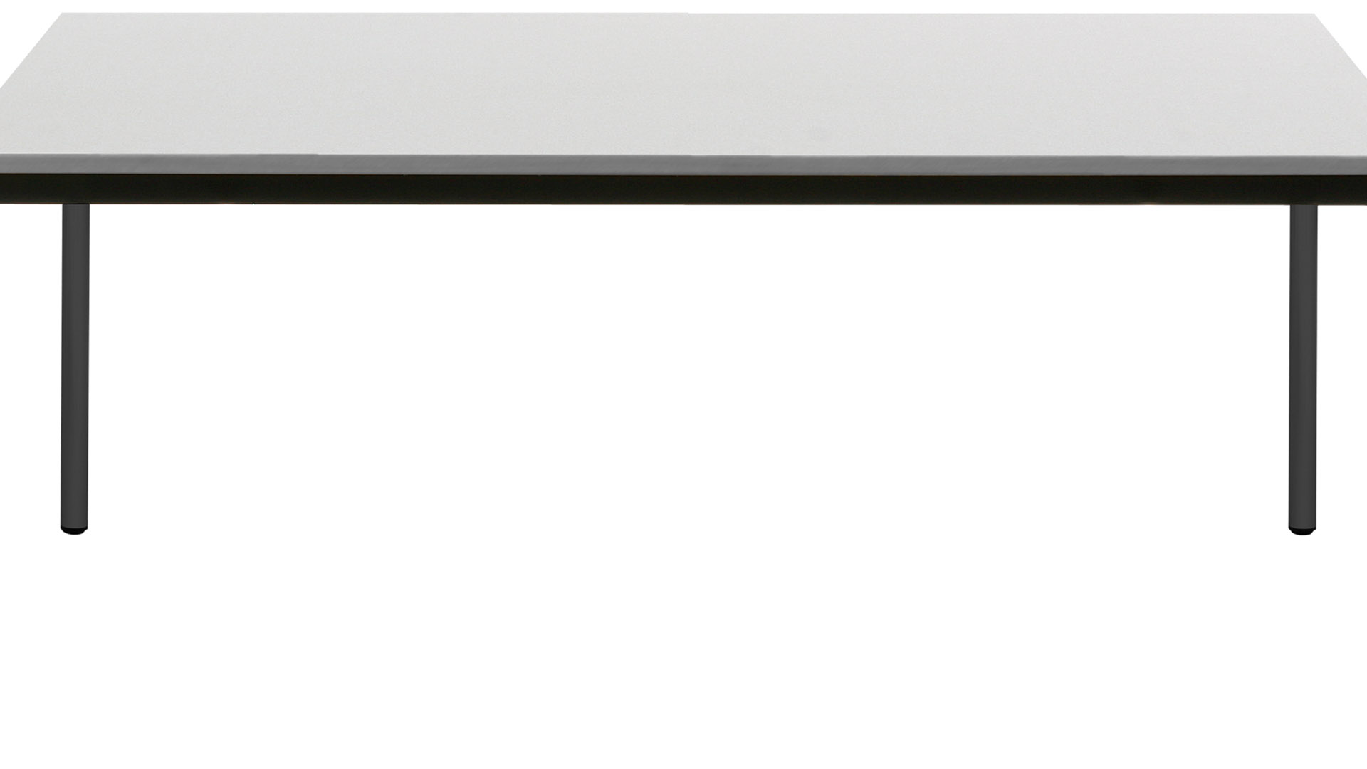 Besprechungstisch, BxTxH 1600x800x740 mm, Rundrohrgestell, schwarz, Tischplatte 25 mm, weiß