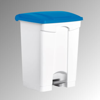 Wertstoffsammler aus Kunststoff - Volumen 70 l - 670 x 500 x 410 mm (HxBxT) - Behälter weiß - Deckel blau