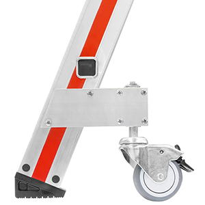 Federrollenset selbsttätig blockierend, schwenkbaram Holm (1 Rolle ungebremst- 1 Rolle gebremst)