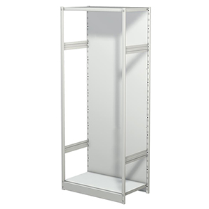 Aktenregal, Büroregal - Steckregal mit Rückwand, ohne Böden, Grundfeld, BxTxH 750x400x1900 mm, lichtgrau