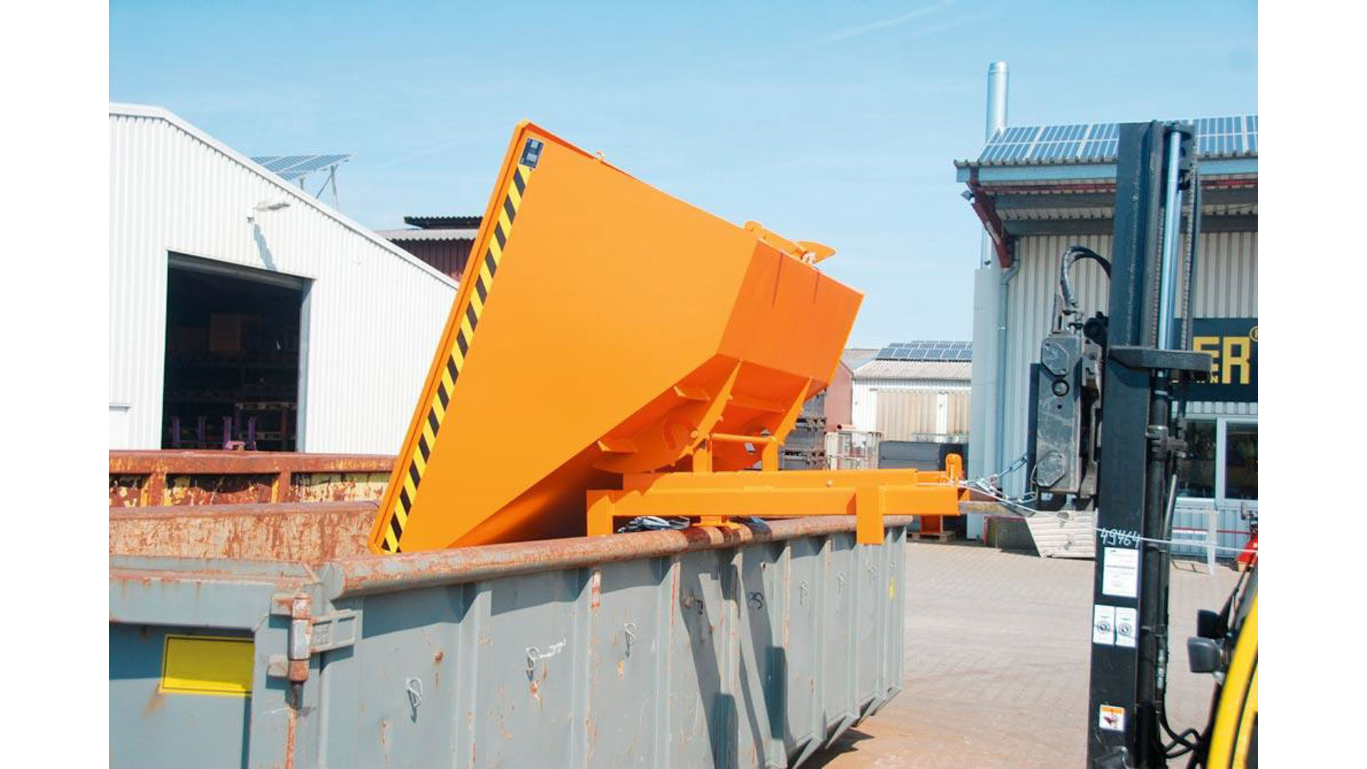 Schwerlast-Kipper - 4.000 kg - 1.200 l - automatische Entriegelung - orange
