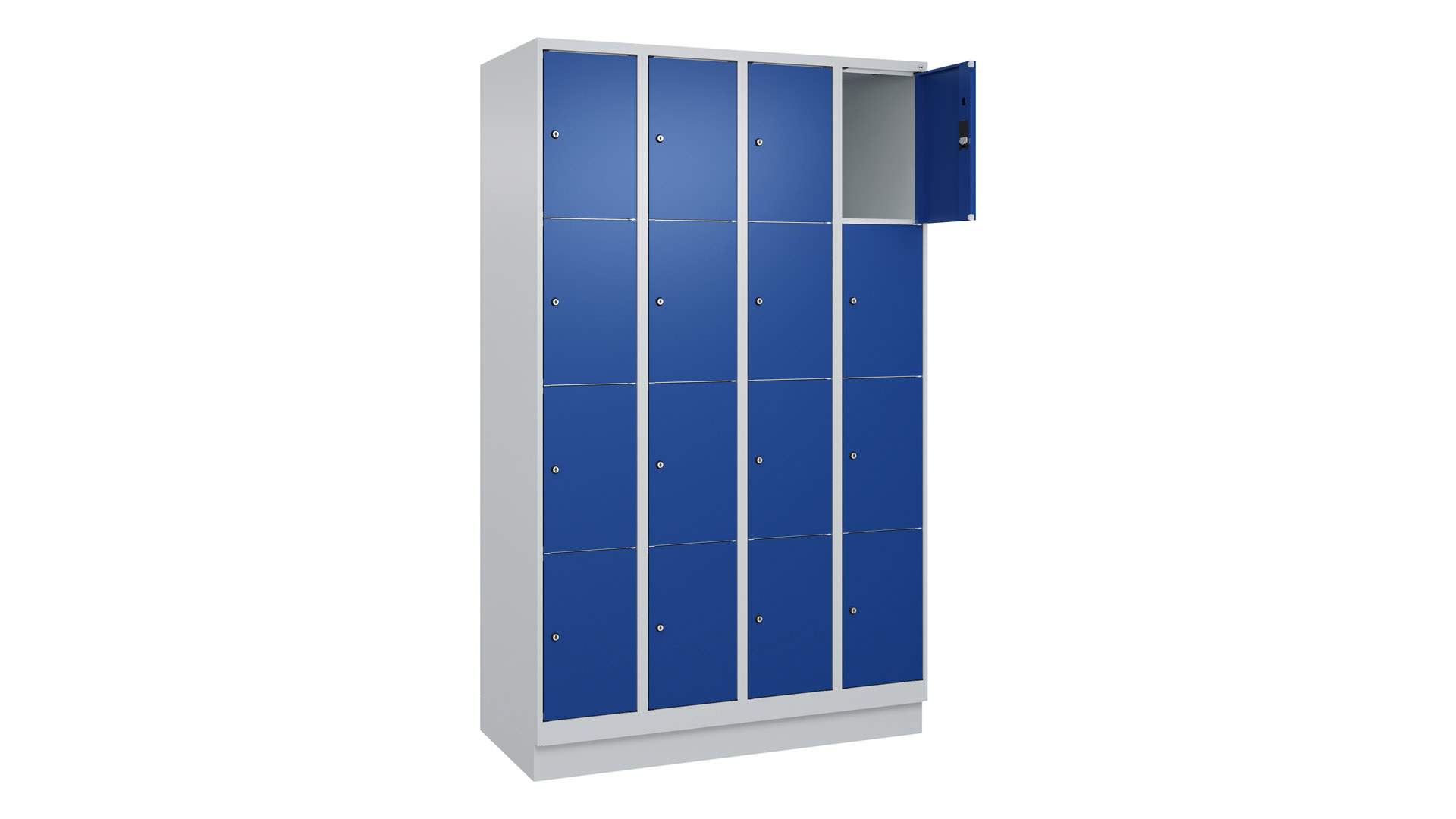 Fächerschrank, Breite 120 cm, Höhe 195 cm, Tiefe 50 cm, 16 Fächer