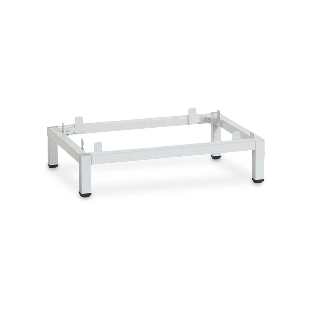 Fußgestell aus Stahl, Breite 80 cm, ohne Schuhrost, RAL 7035