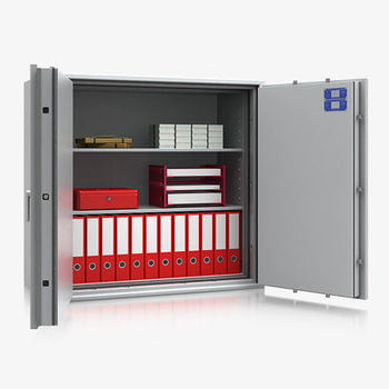 Dokumententresor, Geldschrank, Safe, Aktenschrank, VdS Klasse 1, 60 Min. feuerfest, Türen 2-flügelig, 1.045 x 1.128 x 506 mm (HxBxT), Farbe lichtgrau