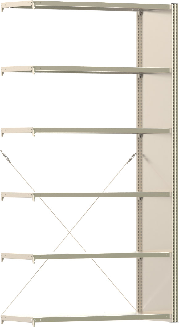 Fachbodenregal BERT - Breite: 128,5 cm - Tiefe: 50 cm - Höhe: 250 cm - 6 Böden - Anbauregal