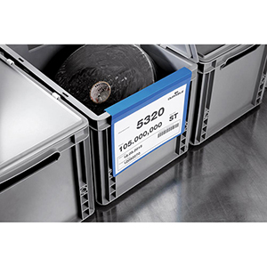 Kennzeichnungstasche mit Falz, A5 Querformat, BxH innen 210x148 mm, Farbe dunkelblau, VE 50 Stück