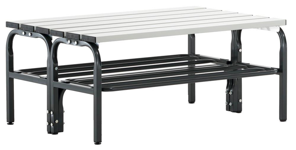 Garderobenbank, doppelseitig, Breite 101,5 cm, Höhe 45 cm, Tiefe 70 cm