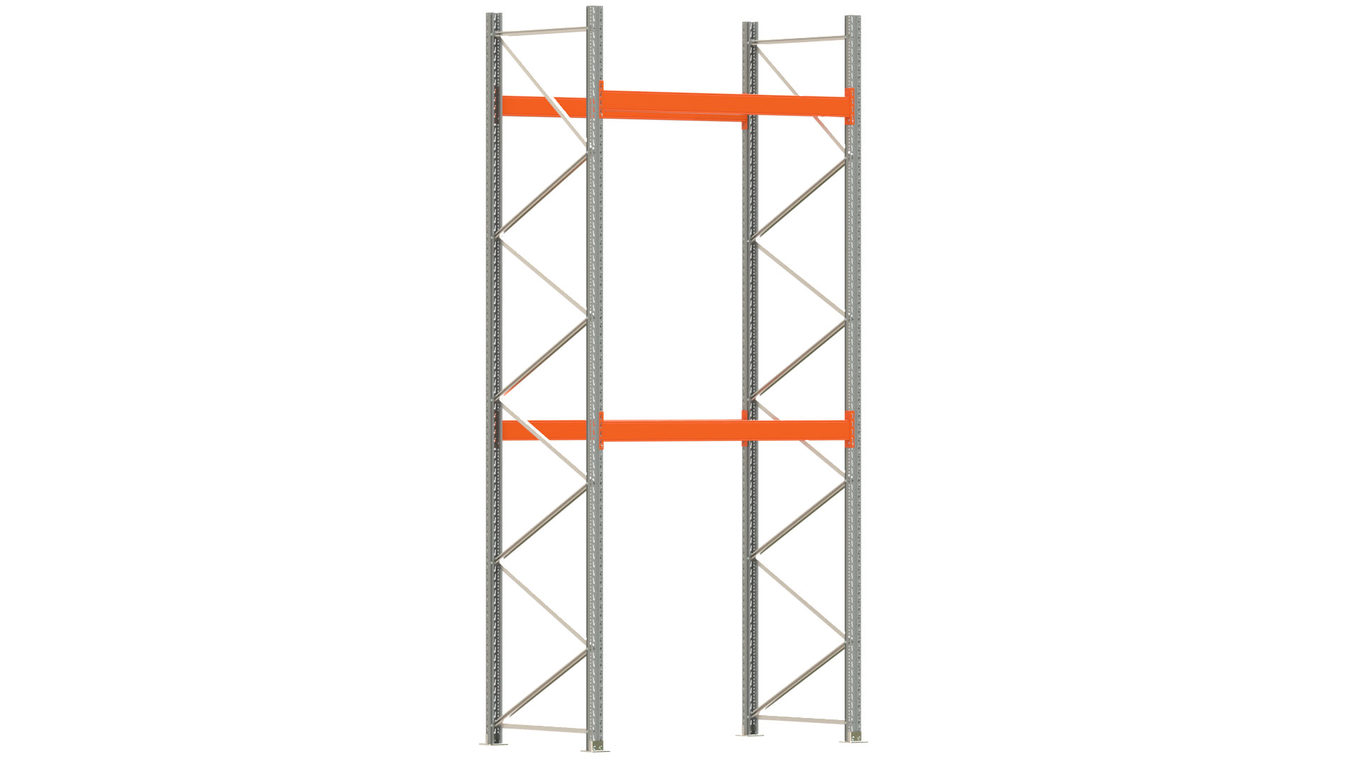 Palettenregal ARTUS - Breite 207 cm - Höhe 450 cm - Tiefe 110 cm - Fachlast 2000 kg - 6 Palettenstellplätze