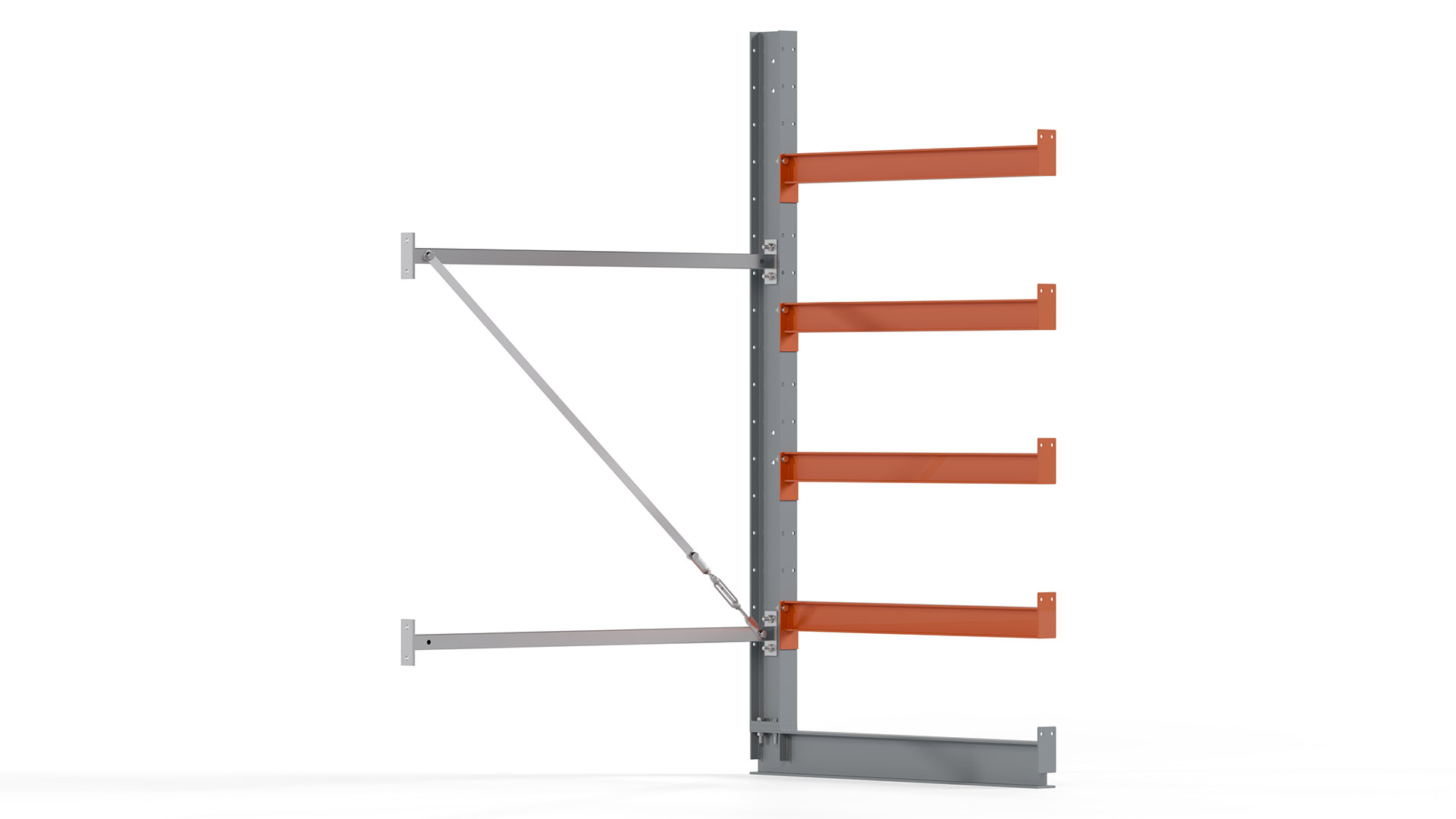 Kragarmregal KARL basic - Anbaufeld - Breite: 100 cm - Höhe: 200 cm - Tiefe: 112 cm - Traglast je Arm: 450 kg - einseitig