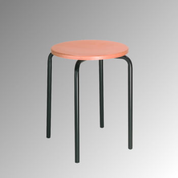 Hocker - Stapelhocker - Sitzhöhe 500 mm - Buche - Stahlrohrgestell schwarz
