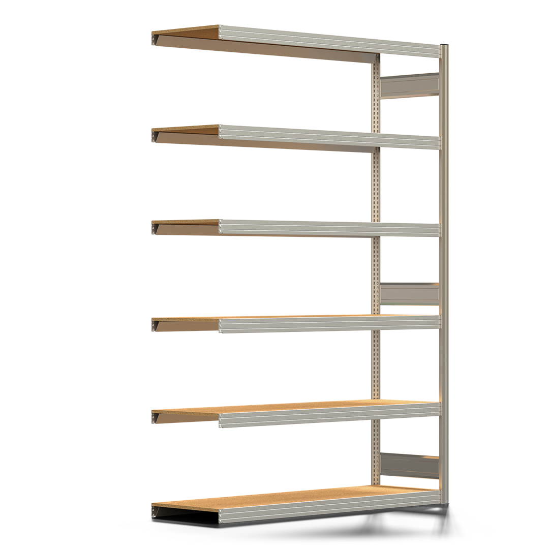 Fachbodenregal BERT - Breite: 169,5 cm - Tiefe: 50 cm - Höhe: 250 cm - 6 Böden - Anbauregal