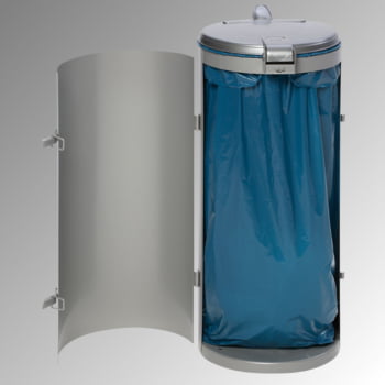 Abfallbehälter - verschließbare Tür (DxH) 450x900 mm - Inh. 120 l - Farbe silber