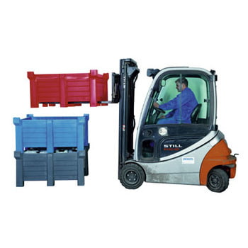 Transportbehälter PE - 300 l - 500 kg - 1260x860x650 mm - stapelbar - Farbe blau