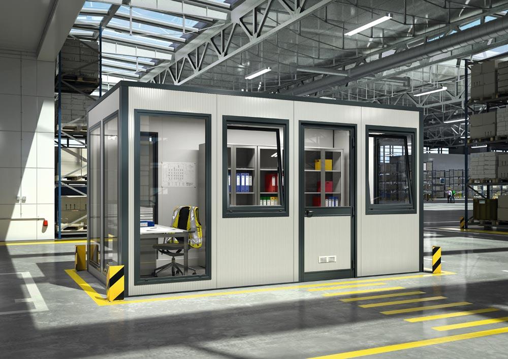 Mehrzweckraum für den Innenbereich, in Stapelbox aus Holz, 10 Elemente, ohne Boden, BxTxH 35902440x2600 mm