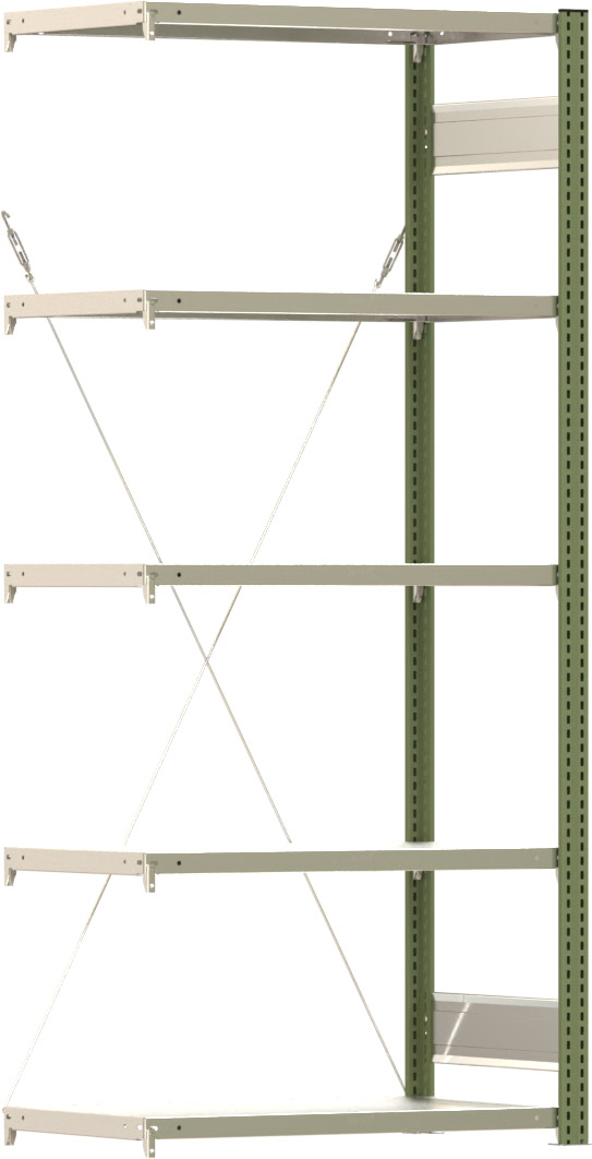 Fachbodenregal BERT - Breite: 87,5 cm - Tiefe: 50 cm - Höhe: 200 cm - 5 Böden - Anbauregal