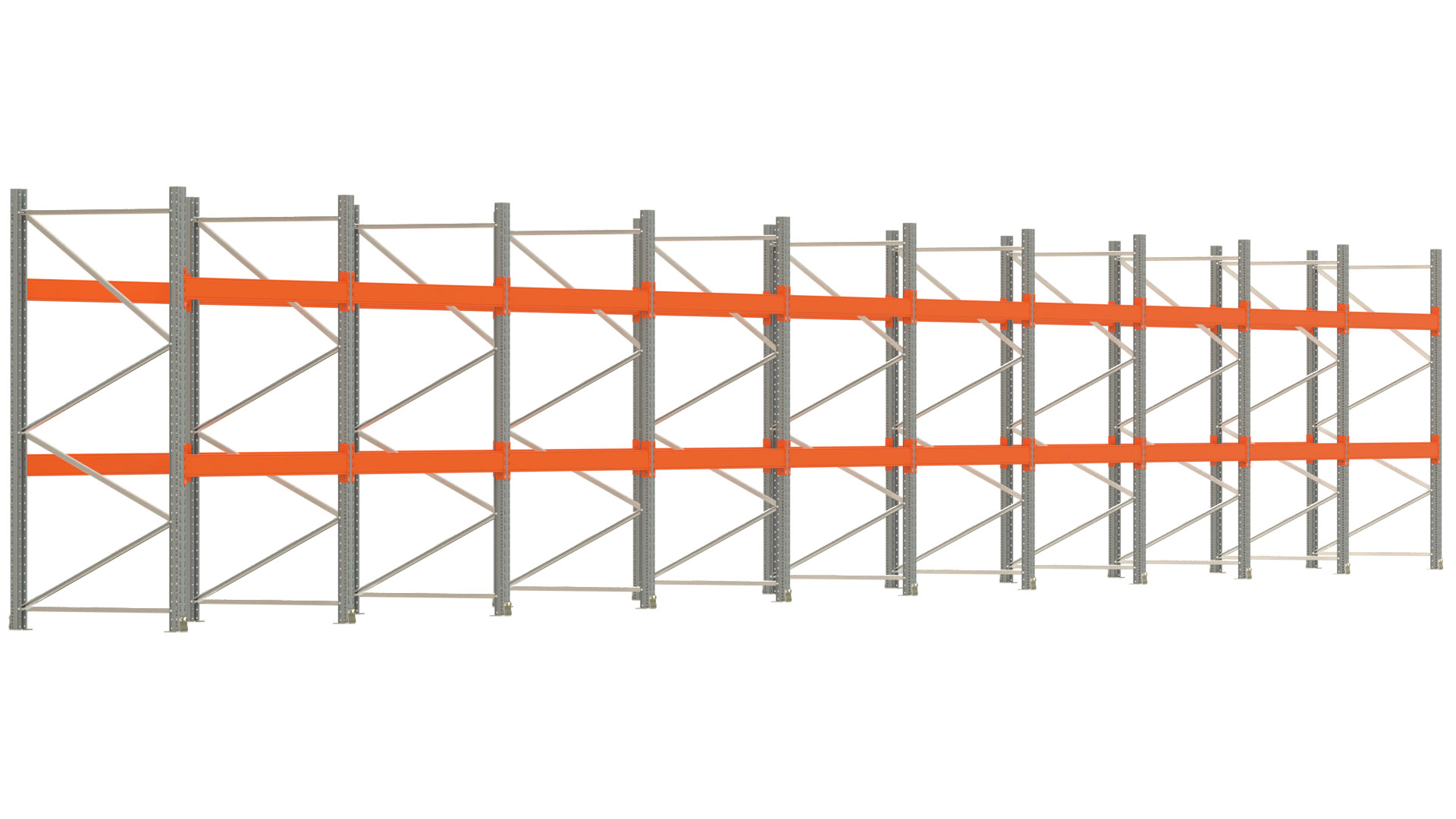 Palettenregal ARTUS - Breite 1993,5 cm - Höhe 250 cm - Tiefe 110 cm - Fachlast 2000 kg - 60 Palettenstellplätze