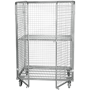 Stahl-Rollbox, 5-seitig (Doppeltür), Nutzhöhe 1605 mm, BxTxH 1200x800x1800 mm, verzinkt