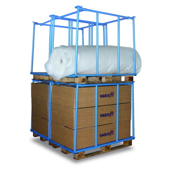 Palettenaufsatzrahmen für Industriepalette - 1.000 kg - Höhe 800 mm - 4-fach stapelbar - Schmalseite offen - lichtblau