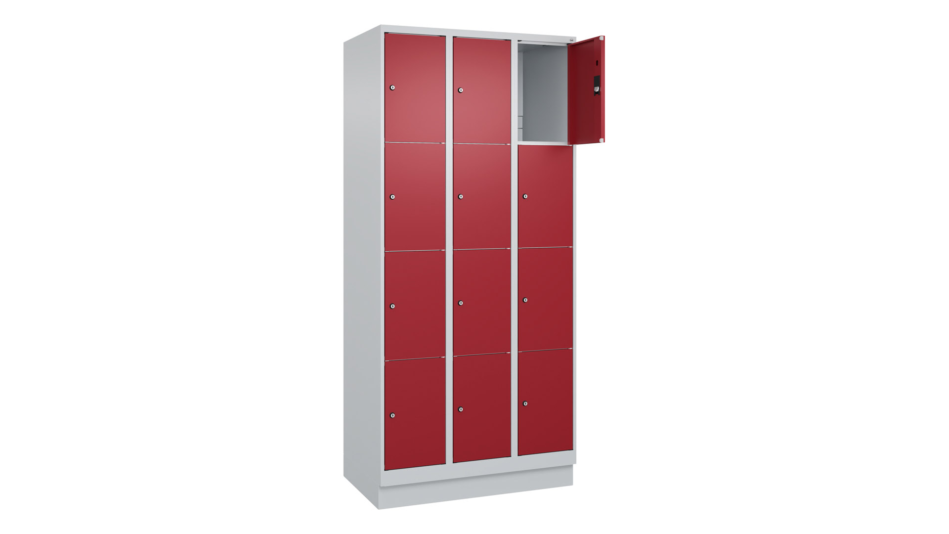 Fächerschrank, Breite 90 cm, Höhe 195 cm, Tiefe 50 cm, 12 Fächer