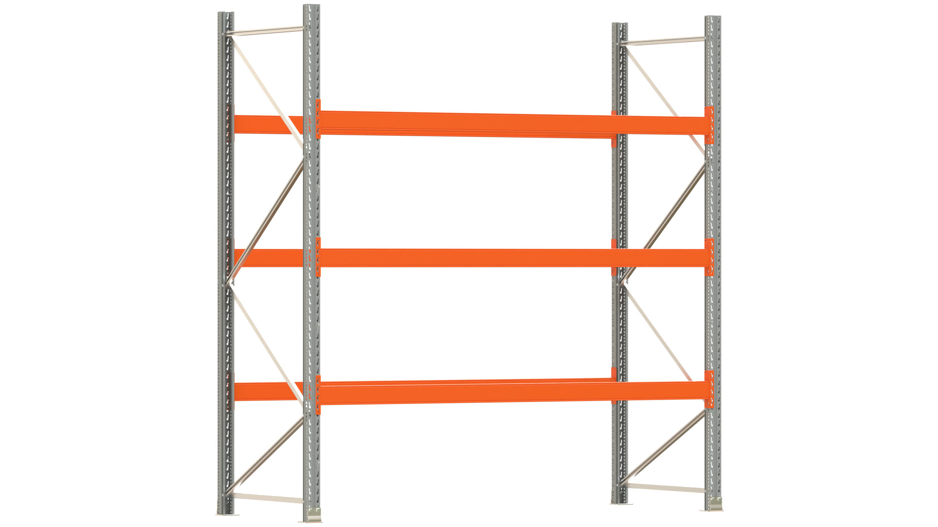 Palettenregal ARTUS - Breite 287 cm - Höhe 300 cm - Tiefe 110 cm - 3 Träger-Ebenen - max. Fachlast 2100 kg - 12 Palettenstellplätze