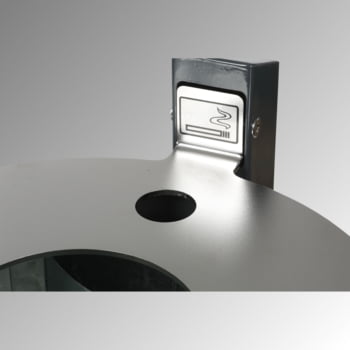 Abfallbehälter mit Pfosten - Edelstahldeckel - 50 l - mit Ascher - kobaltblau