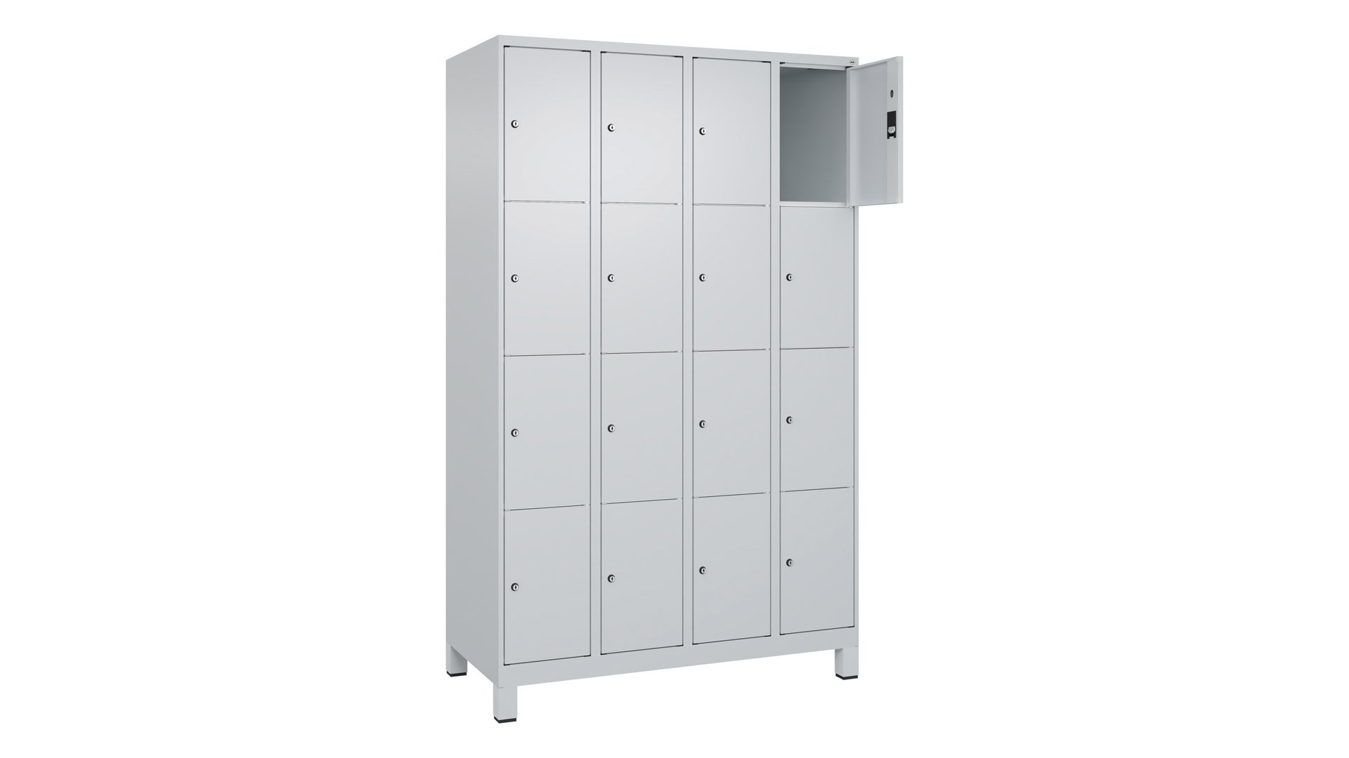 Fächerschrank, Breite 120 cm, Höhe 195 cm, Tiefe 50 cm, 16 Fächer